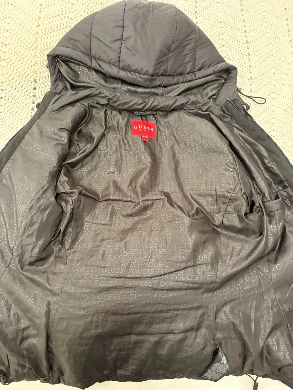 Guess Black Quilted Puffer Jacket